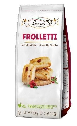 Itāļu cepumi LAURIERI Frolletti, ar dzērvenēm, 200g